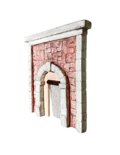 Parete con arco in gesso colorata e tenda per statue da 8-10 cm 2