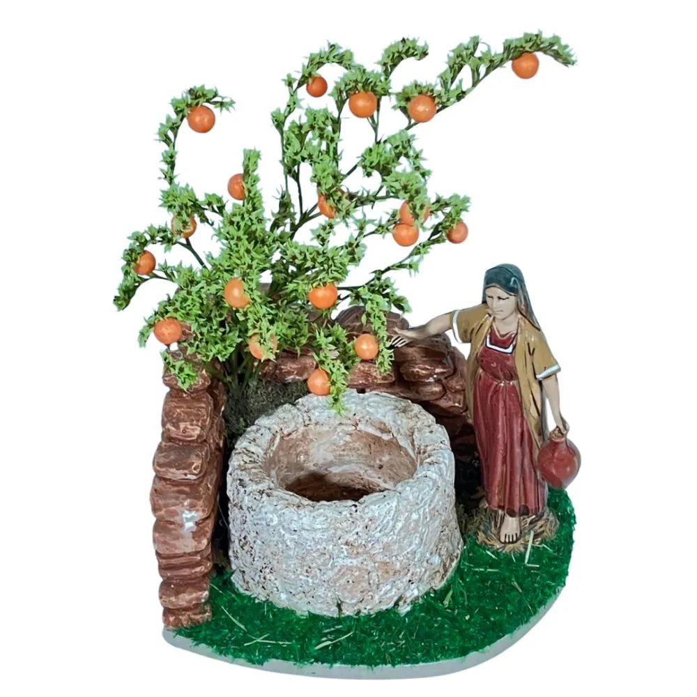 Landi Woman at the Well with Orange Tree, 10 cm