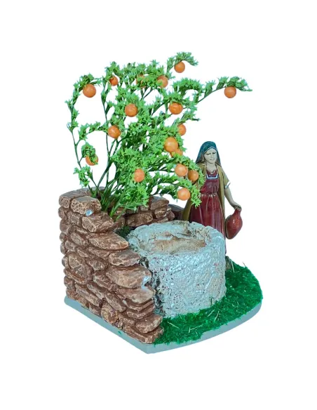 Landi Woman at the Well with Orange Tree, 10 cm