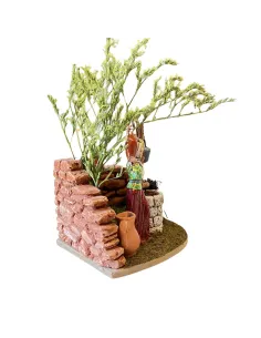 Landi Woman at the Well with Tree, 10 cm 2