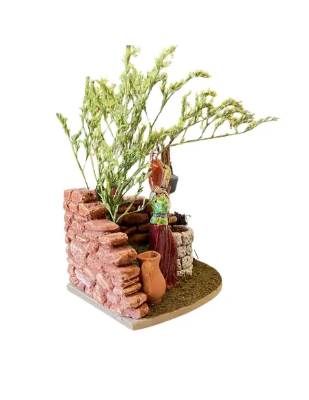 Landi Woman at the Well with Tree, 10 cm