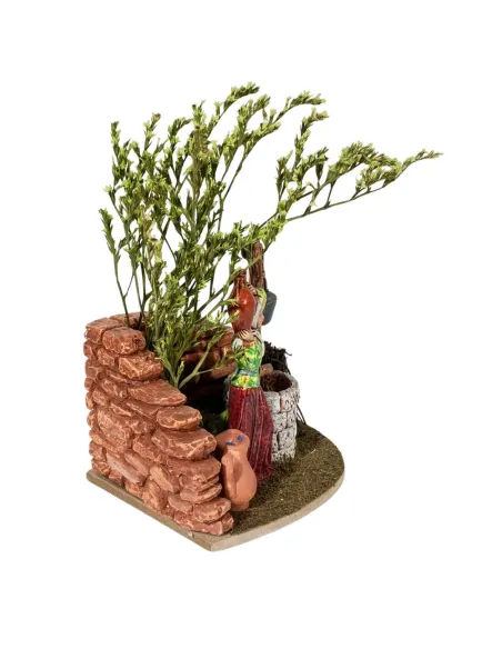 Landi Woman at the Well with Tree, 10 cm