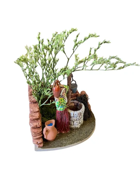Landi Woman at the Well with Tree, 10 cm