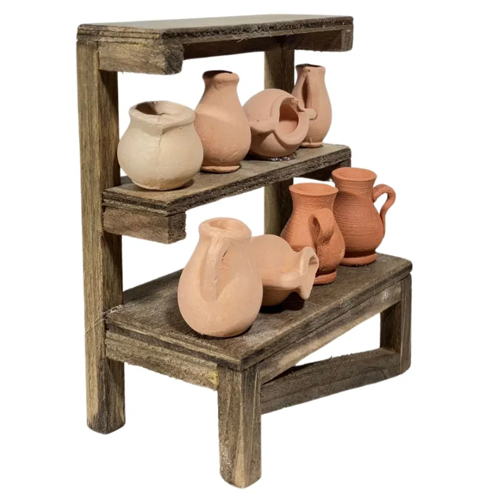 Wooden Amphora Stall for 10 cm Nativity Figures