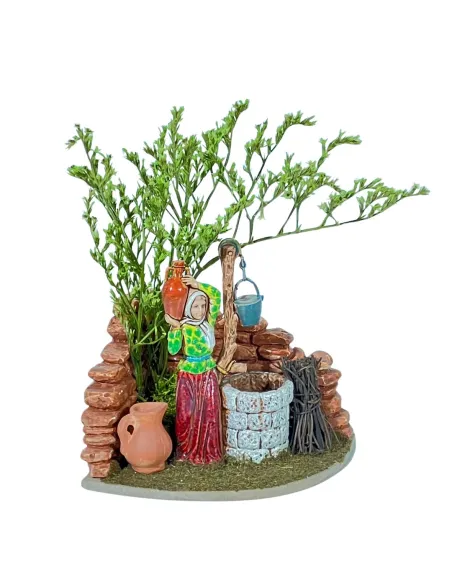 Landi Woman at the Well with Tree, 10 cm