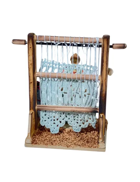 Donna Landi che ricama al telaio 10 cm