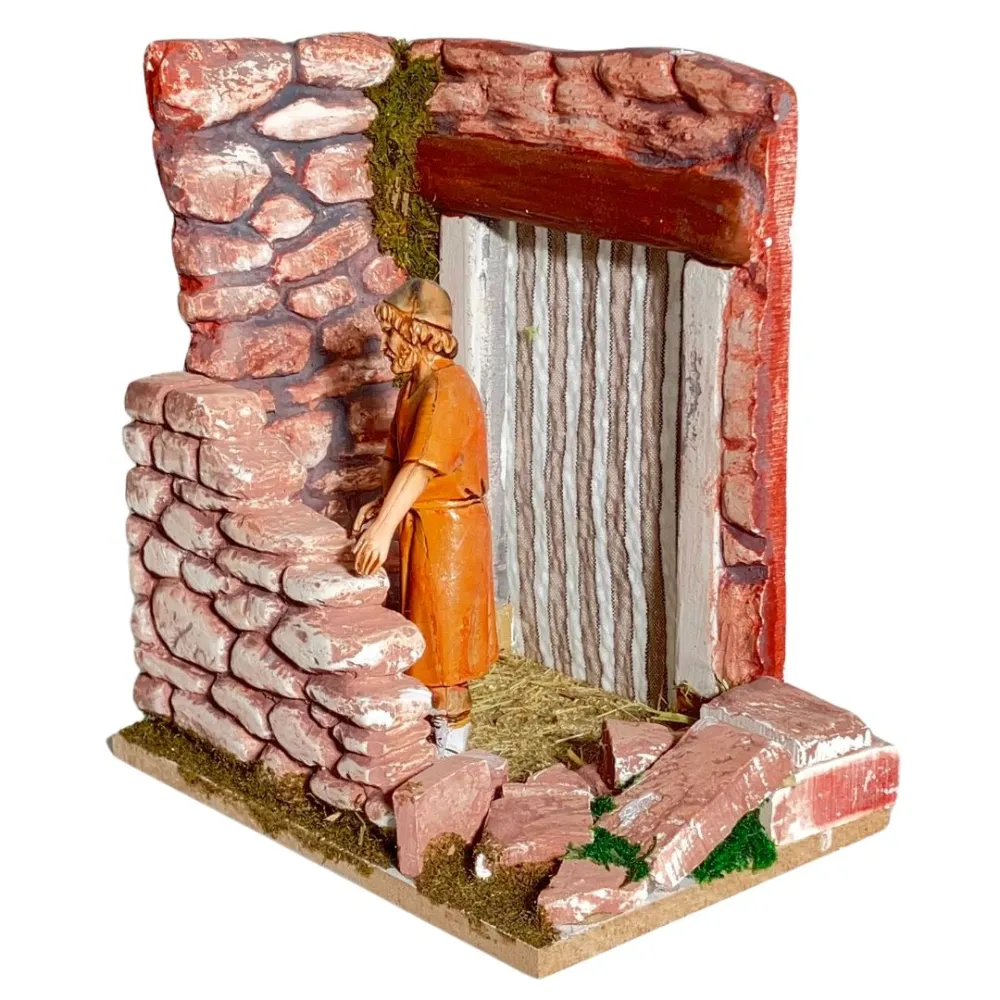 Landi Bricklayer with Stone Wall, 10 cm