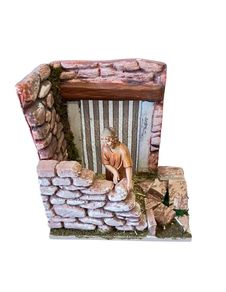 Landi Bricklayer with Stone Wall, 10 cm