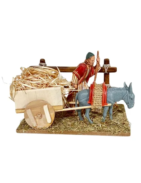 Landi Farmer with Donkey and Cart, 10 cm