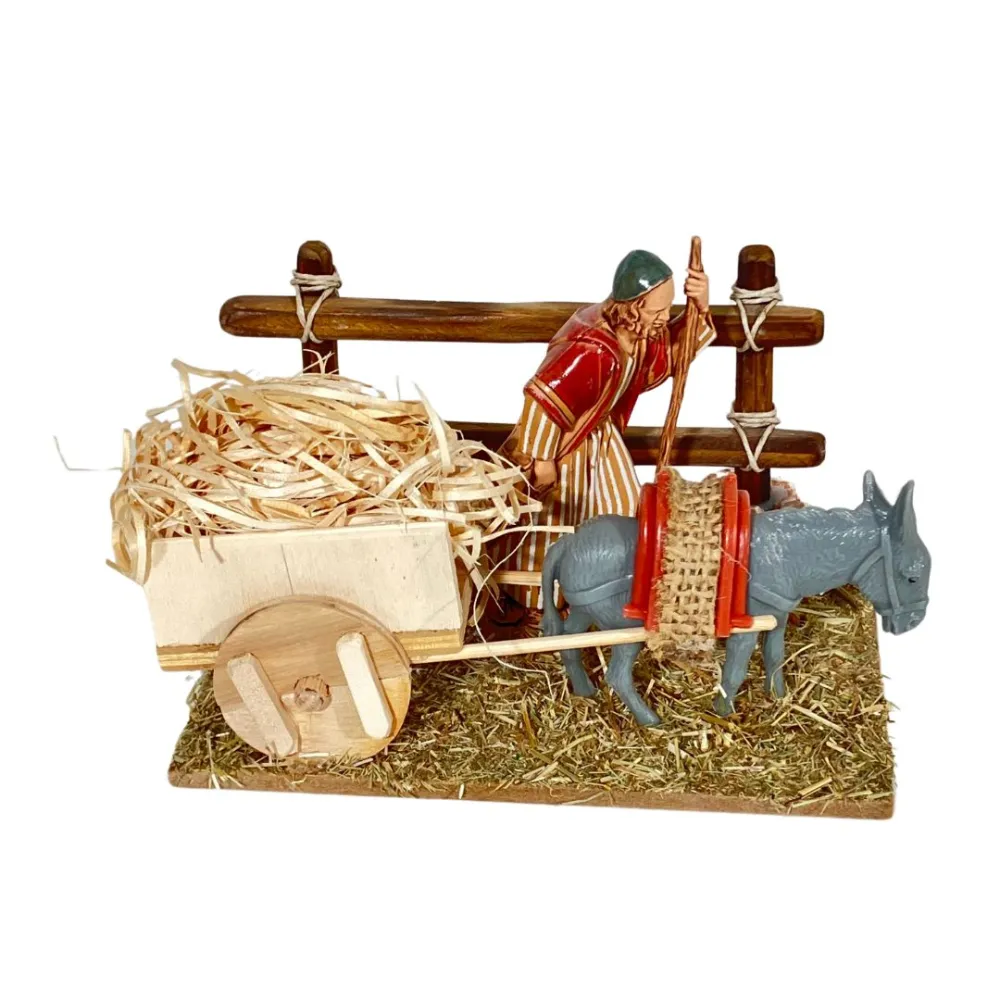 Landi Farmer with Donkey and Cart, 10 cm