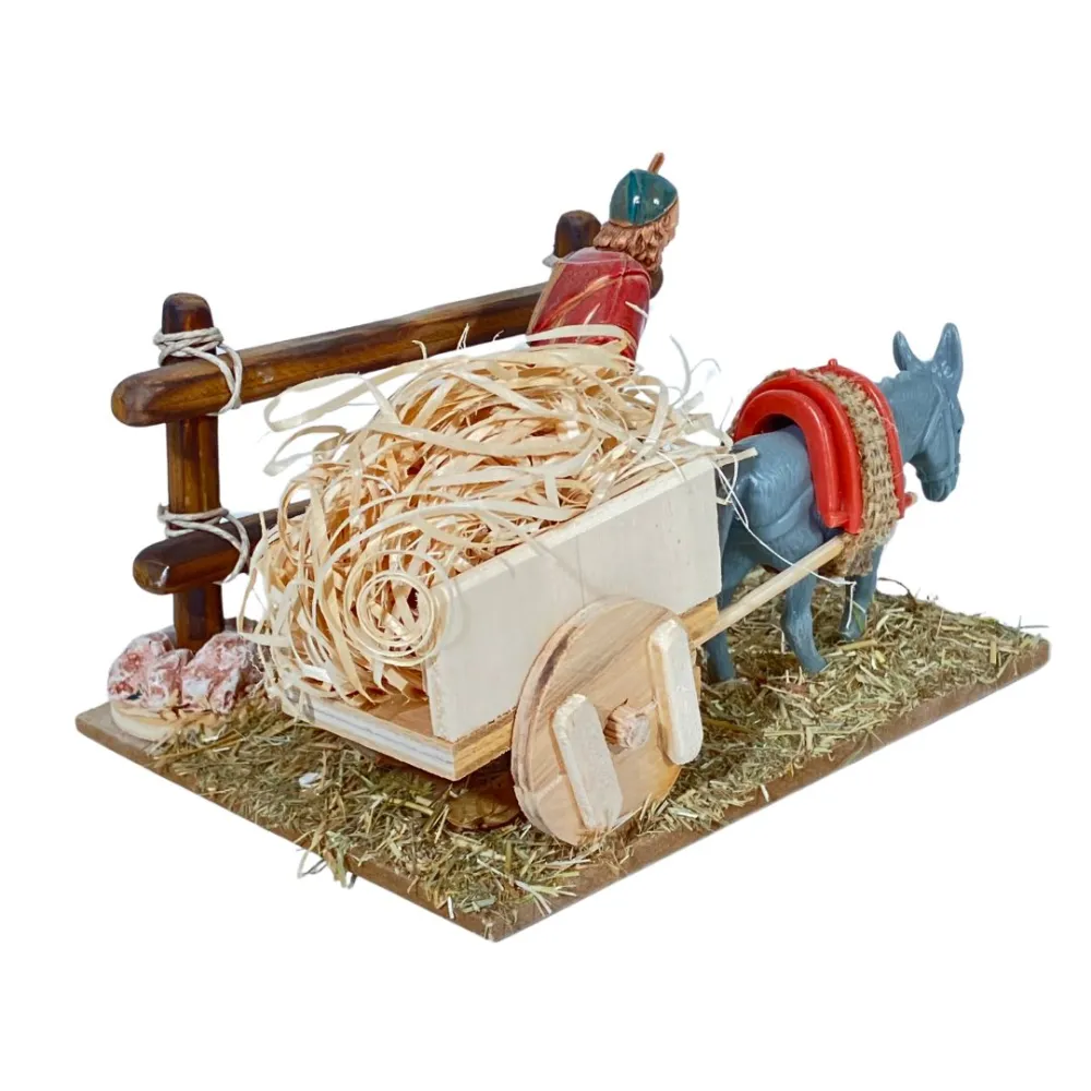 Landi Farmer with Donkey and Cart, 10 cm