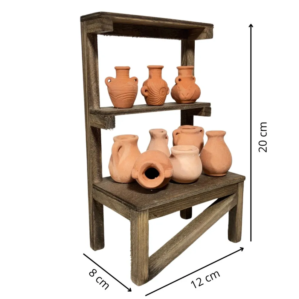 Wooden Amphora Stall for 20 cm Nativity Figures