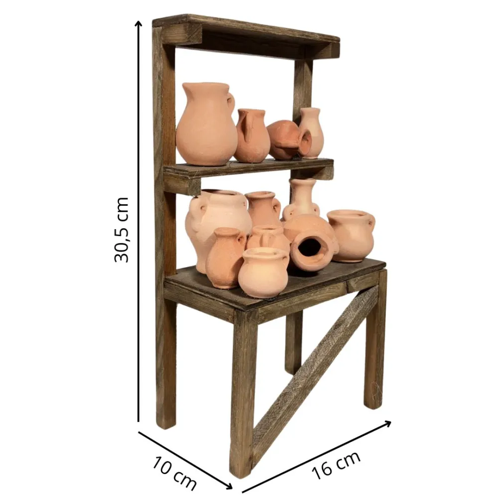 Wooden Amphora Stall for 30 cm Nativity Figures