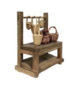 Wooden Basket Stall for 10 cm Nativity Figures 2