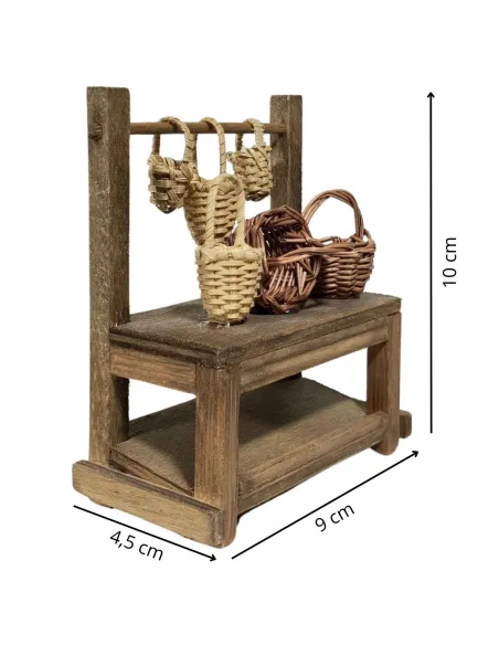 Wooden Basket Stall for 10 cm Nativity Figures