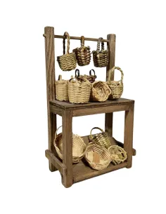 Wooden Basket Stall for 20 cm Nativity Figures