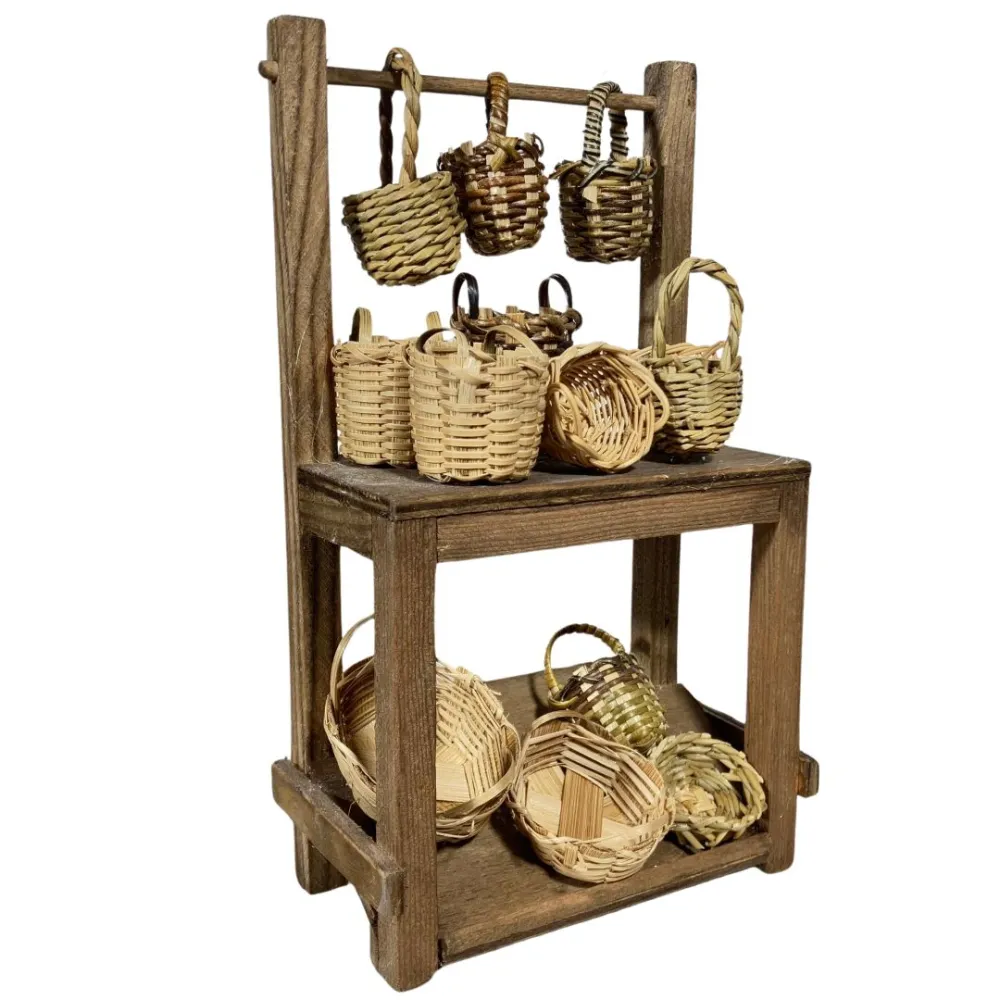 Wooden Basket Stall for 20 cm Nativity Figures