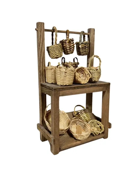 Wooden Basket Stall for 20 cm Nativity Figures