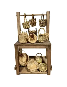 Wooden Basket Stall for 20 cm Nativity Figures 2