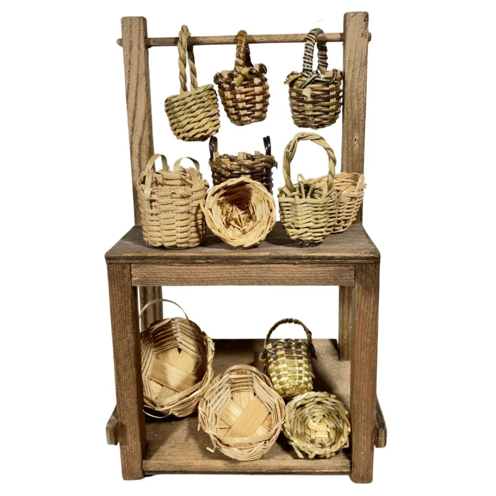 Wooden Basket Stall for 20 cm Nativity Figures