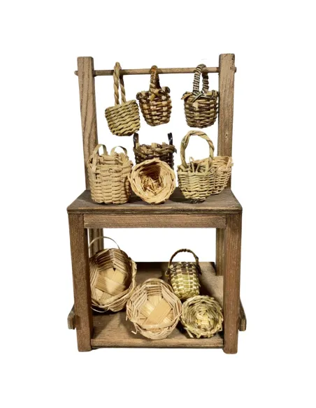 Wooden Basket Stall for 20 cm Nativity Figures