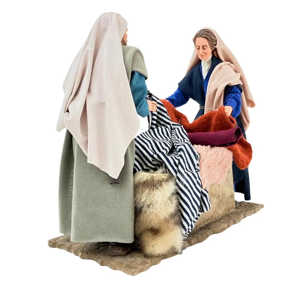 Animated Palestinian Market Fabric Stall Scene - 30 cm
