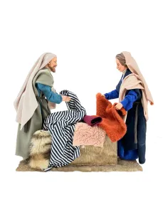 Animated Palestinian Market Fabric Stall Scene - 30 cm