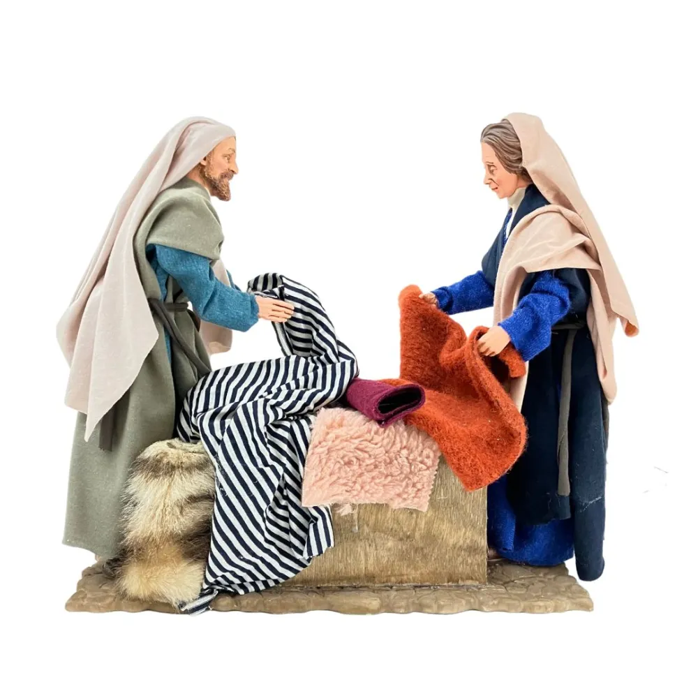 Animated Palestinian Market Fabric Stall Scene - 30 cm