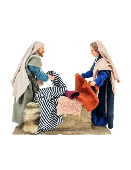 Animated Palestinian Market Fabric Stall Scene - 30 cm