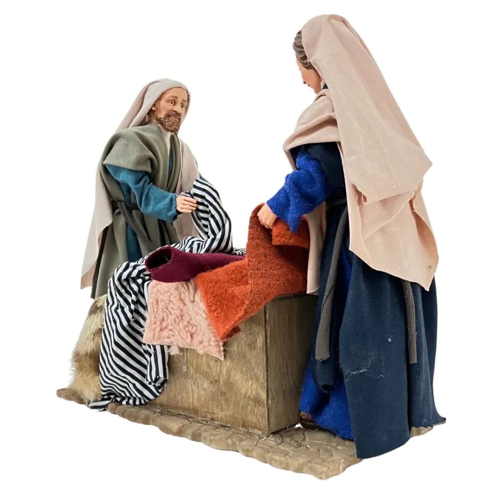 Animated Palestinian Market Fabric Stall Scene - 30 cm