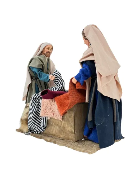 Animated Palestinian Market Fabric Stall Scene - 30 cm