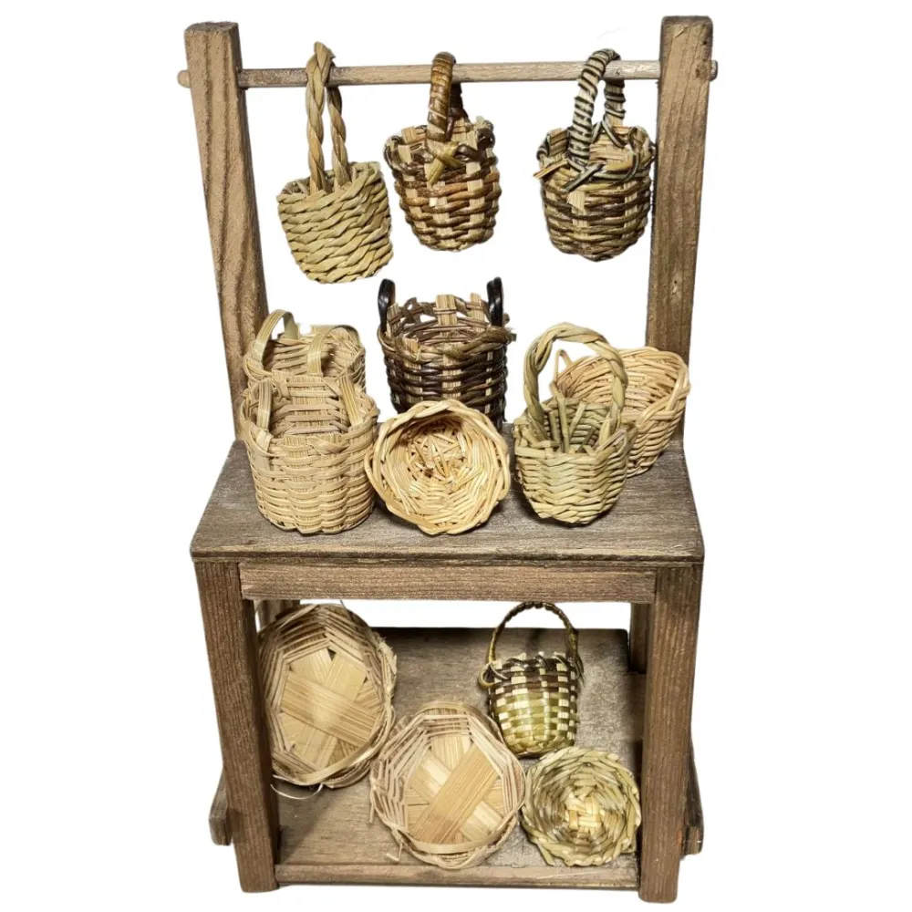 Wooden Basket Stall for 20 cm Nativity Figures