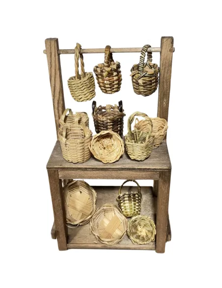 Wooden Basket Stall for 20 cm Nativity Figures