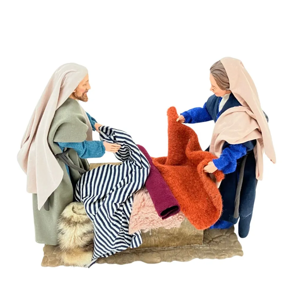 Animated Palestinian Market Fabric Stall Scene - 30 cm