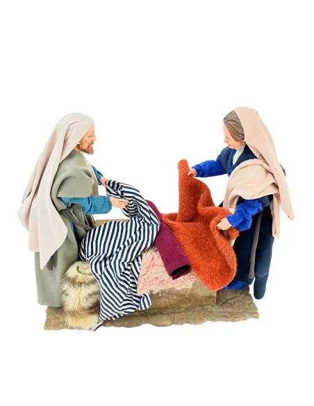 Animated Palestinian Market Fabric Stall Scene - 30 cm