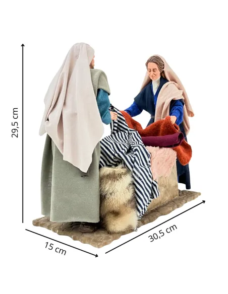 Animated Palestinian Market Fabric Stall Scene - 30 cm