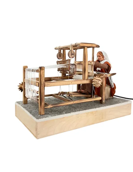 Animated Palestinian Weaver at a Loom - 30 cm