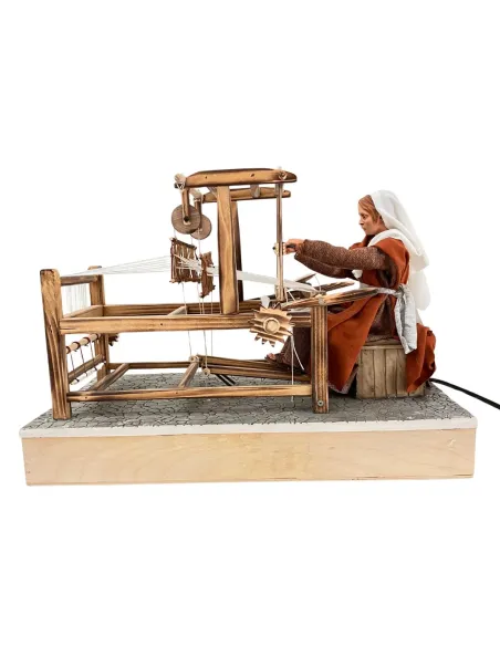 Animated Palestinian Weaver at a Loom - 30 cm
