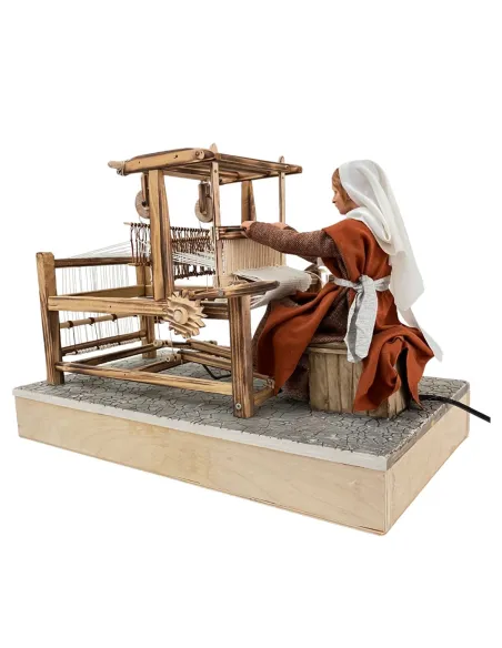 Animated Palestinian Weaver at a Loom - 30 cm