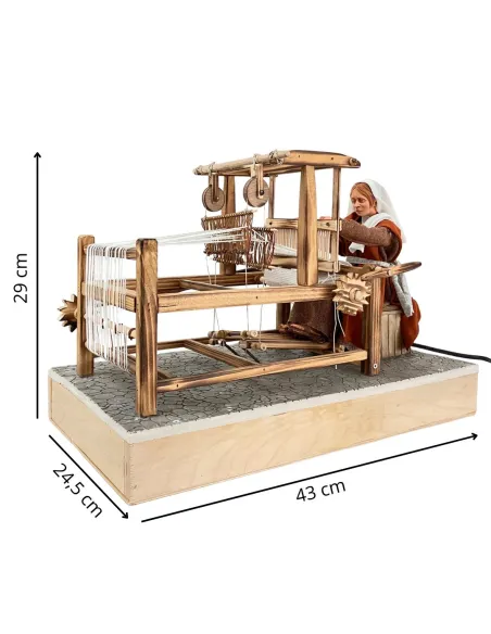Animated Palestinian Weaver at a Loom - 30 cm