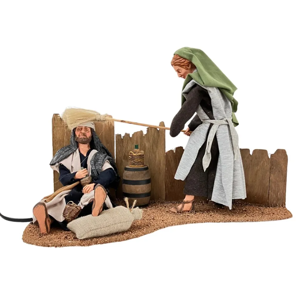 Animated Palestinian Husband and Wife Scene - 30 cm