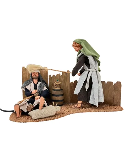 Scena marito e moglie palestinesi in movimento 30 cm