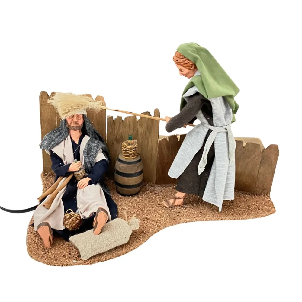 Animated Palestinian Husband and Wife Scene - 30 cm