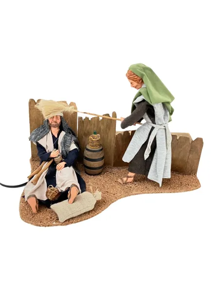 Scena marito e moglie palestinesi in movimento 30 cm