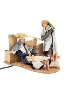 Scena marito e moglie palestinesi in movimento 30 cm