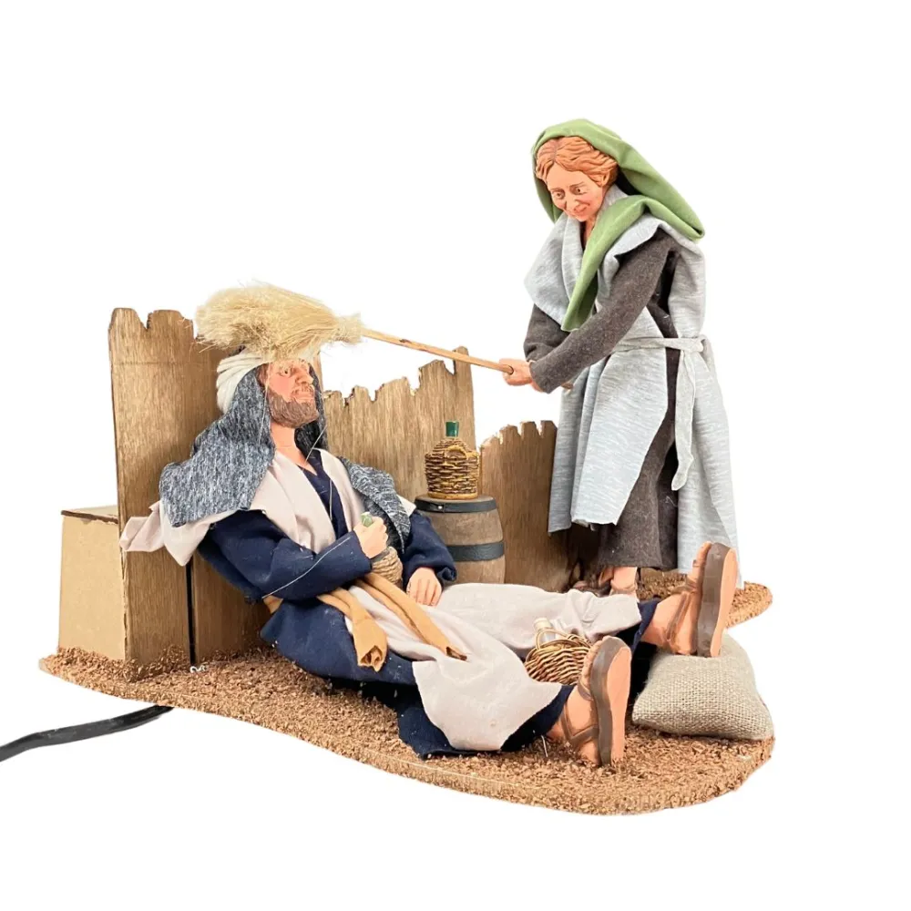 Animated Palestinian Husband and Wife Scene - 30 cm