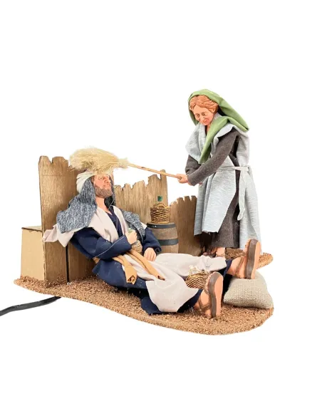Animated Palestinian Husband and Wife Scene - 30 cm