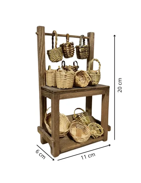 Wooden Basket Stall for 20 cm Nativity Figures