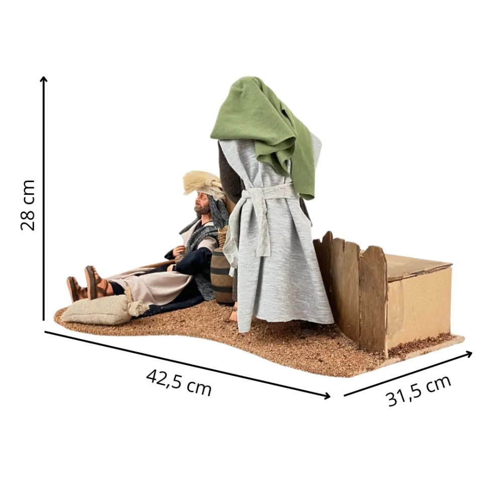 Animated Palestinian Husband and Wife Scene - 30 cm