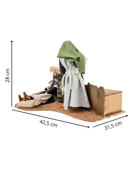 Scena marito e moglie palestinesi in movimento 30 cm